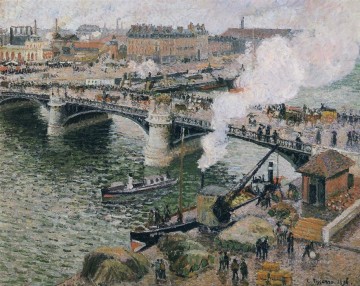 El pont boieldieu Rouen clima húmedo 1896 Camille Pissarro Pinturas al óleo